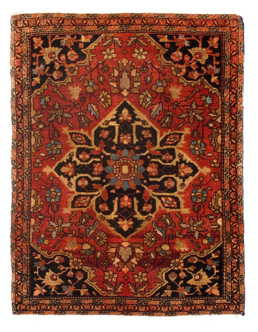 Fine Hand Knotted Persain Antique Farahan 2'X 2'7": Fine Hand Knotted Persain Antique Farahan 2'X 2'7" - CIRCA 1880, Farahan, Hand-Knotted, Lamb's Wool, 300 -D15195- 862.This item is part of our fine auction collection which includes many fine home acc