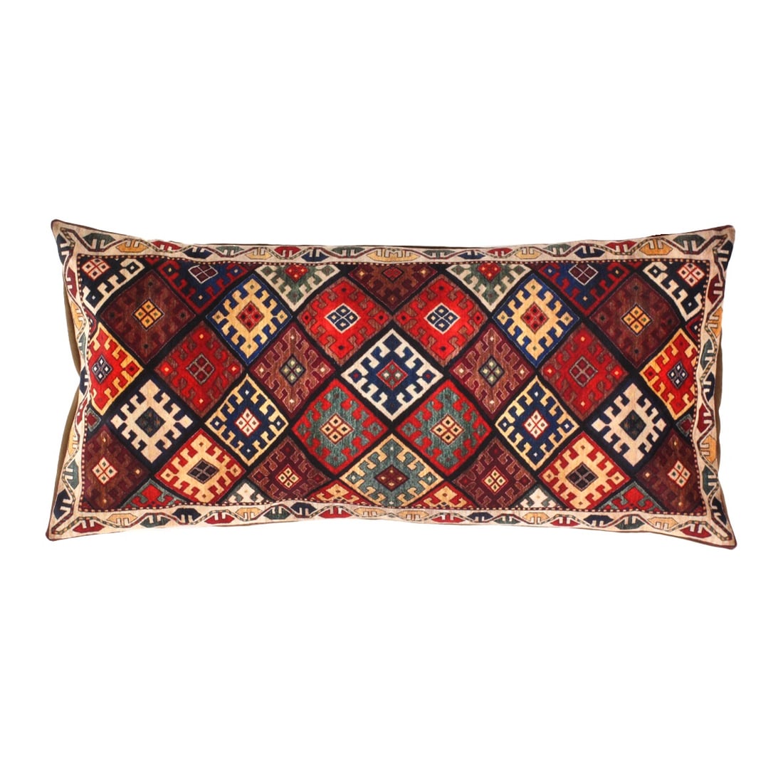 Traditional Velvet Pillow 16" X 30": Traditional Velvet Pillow 16" X 30" - New, Isfahan, N/A, Velvet Silk, 300 -IR 130- 862.This item is part of our fine auction collection which includes many fine home accessories including antique rugs