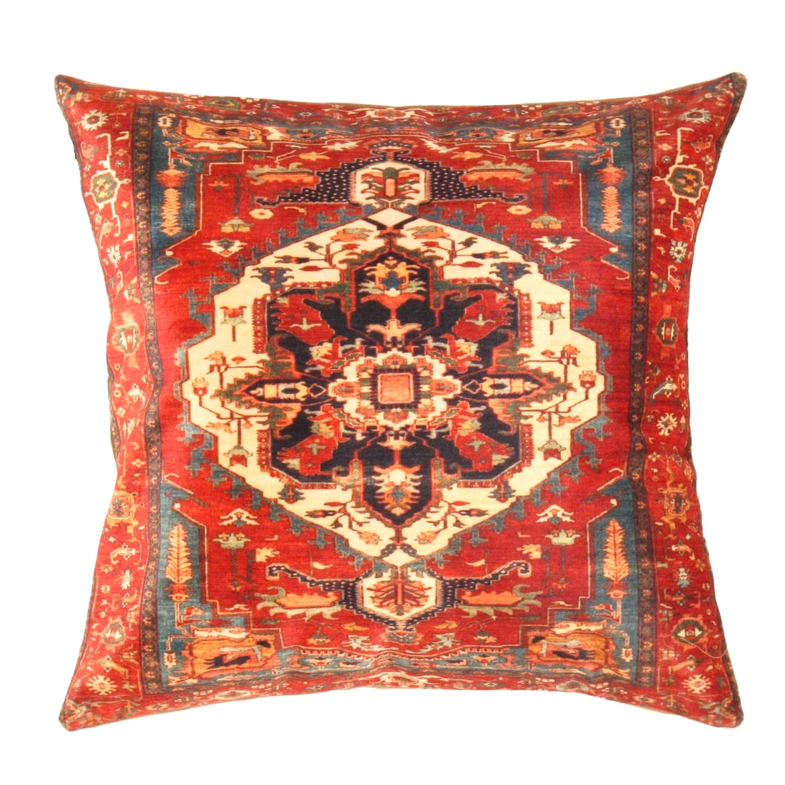 Persian Heriz Design Pillow 16' X 16': Persian Heriz Design Pillow 16' X 16' - New, Heriz, N/A, Velvet Silk, 300 -IR 94- 862.This item is part of our fine auction collection which includes many fine home accessories including antique rugs,