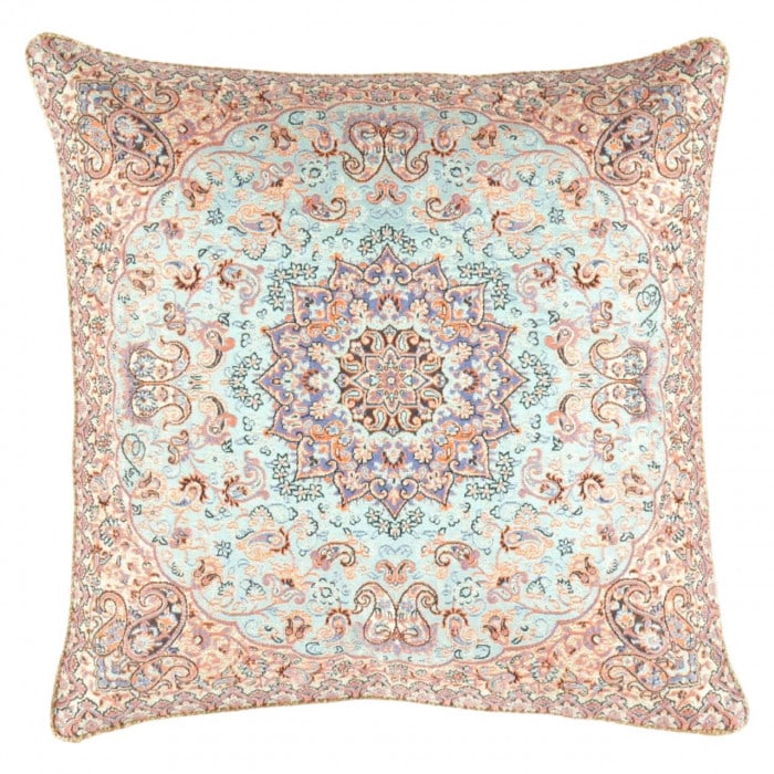 Blue Diamond Persian Silk Termeh 20'': Blue Diamond Persian Silk Termeh 20'' - New, Isfahan, Handmade , Wool & Silk, 300 -IRT 42 M- 862.This item is part of our fine auction collection which includes many fine home accessories including an