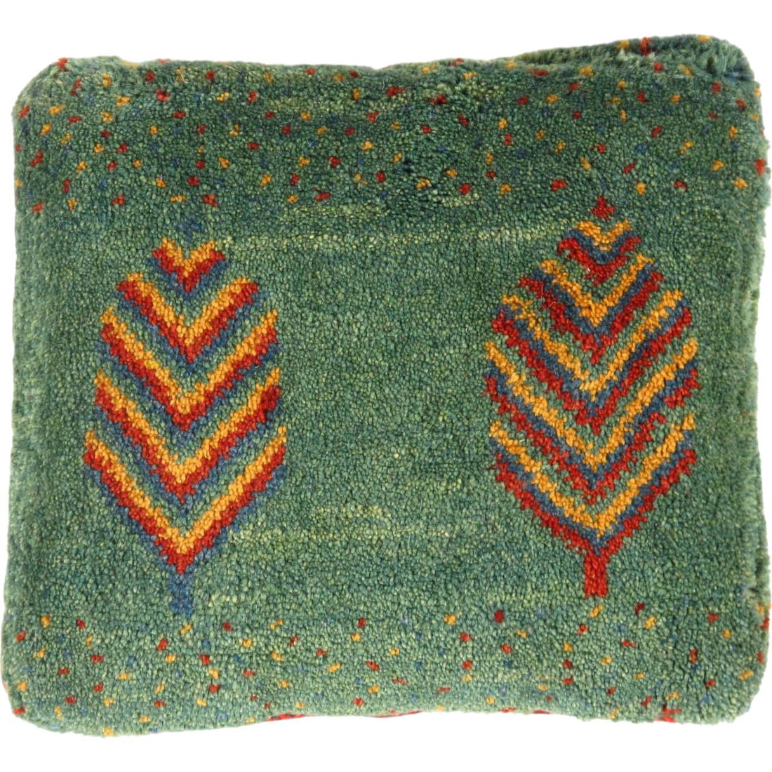 Fine Hand knotted Gabbeh pillow 15"x 17": Fine Hand knotted Gabbeh pillow 15"x 17" - N/A, Gabbeh, Hand-Woven, Lamb's Wool, 300 -pg 249- 862.This item is part of our fine auction collection which includes many fine home accessories including a