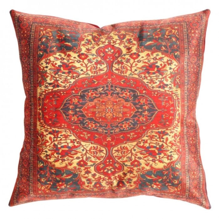 Persian Rug Throw Pillow 16'' X 16'': Persian Rug Throw Pillow 16'' X 16'' - New, Isfahan, Handmade , Velvet Silk, 300 -TIR 232 S- 862.This item is part of our fine auction collection which includes many fine home accessories including an