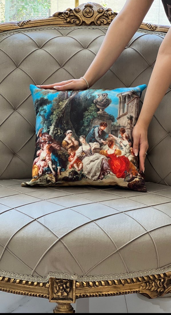 Pasargad velvet Throw Pillow 16'' X 16": Pasargad velvet Throw Pillow 16'' X 16" - New, Tapestry Pillow, Hand-made, Velvet Silk, 300 -TIR 279- 862.This item is part of our fine auction collection which includes many fine home accessories inc
