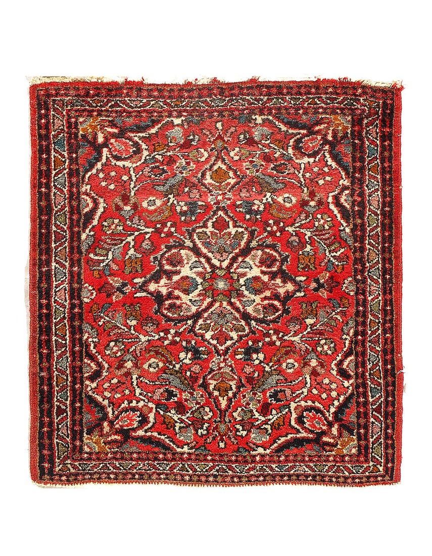 Persian Hand Knotted Antique sarouk 2'X 2'3": Persian Hand Knotted Antique sarouk 2'X 2'3" - 1920s, Sarouk, Hand-Knotted, Lamb's Wool, 300 -D15246- 862.This item is part of our fine auction collection which includes many fine home accessories inc