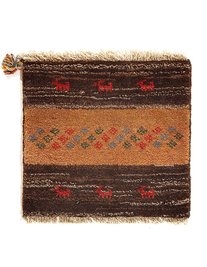 Fine Hand knotted Persian Gabbeh 1'4"X 1'4" (1 of 2)