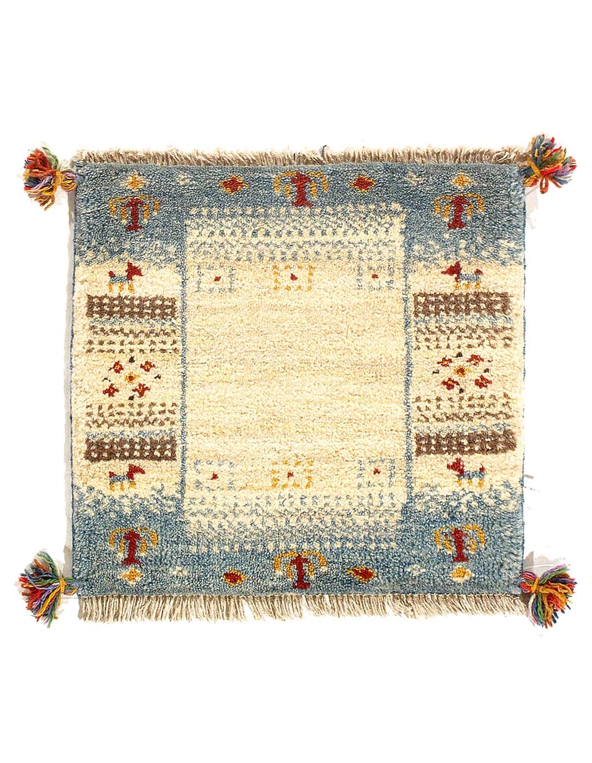 Fine Hand knotted Persian Gabbeh 1'4"X 1'4' (1 of 3)