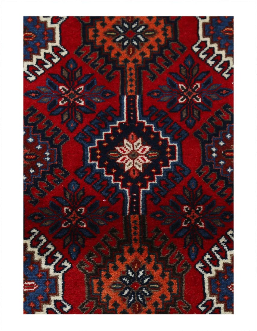 Fine Hand Hand Knotted Persian Yalameh runner 1'11"x 4'.9" - 2