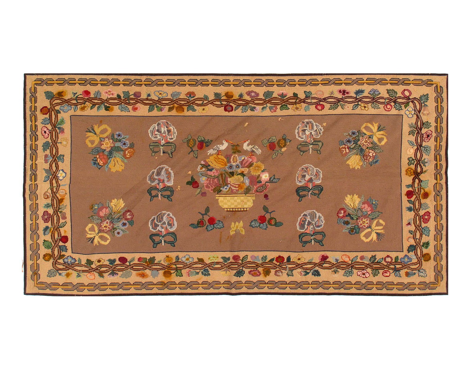 Early 20th Century English Needlework Rug 3'8'' X 6'11'': Early 20th Century English Needlework Rug 3'8'' X 6'11'' - Early 20th Century, Traditional, Handmade, Flat Weave, 300 -D11208- 862.This item is part of our fine auction collection which includes many