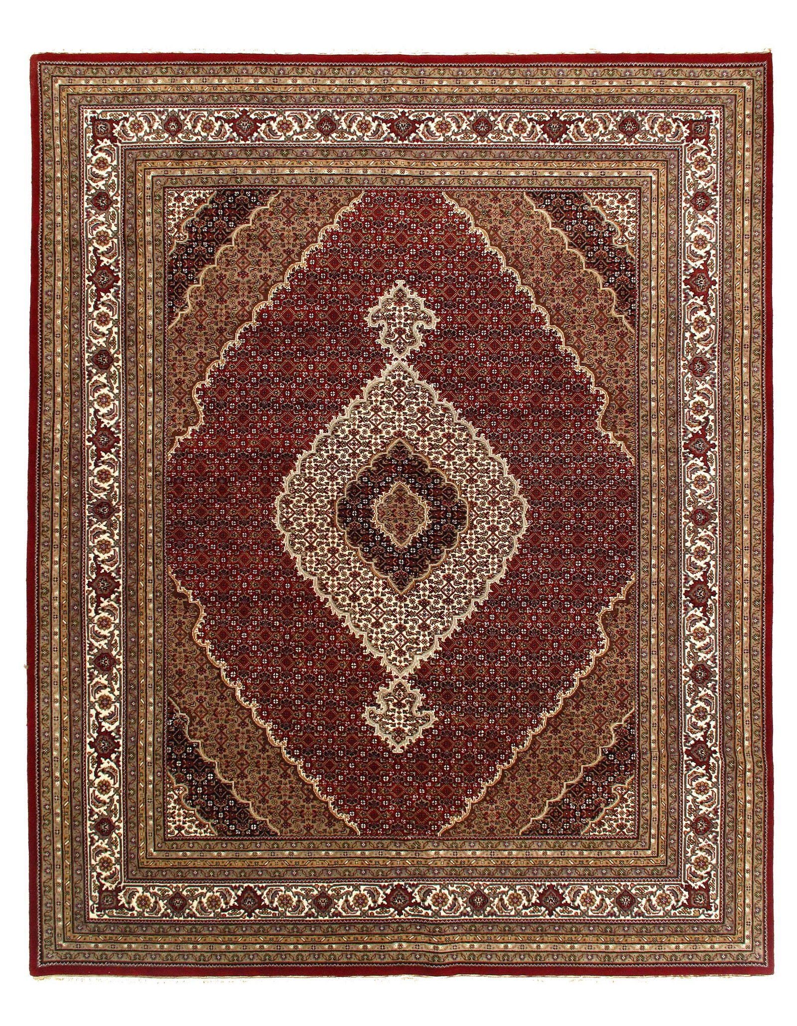 Genuine Tabriz Fish Design Silk & Wool Pile Rug 8'X 10' (1 of 4)