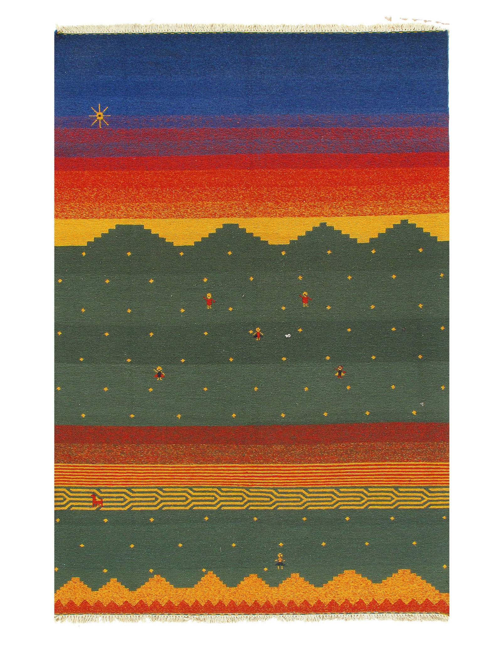 Multi color Flat Weave Sumak 5' X 8': Multi color Flat Weave Sumak 5' X 8' - New, Sumak, Flatweave, Lamb's Wool, 300 -W55409- 862.This item is part of our fine auction collection which includes many fine home accessories including antique