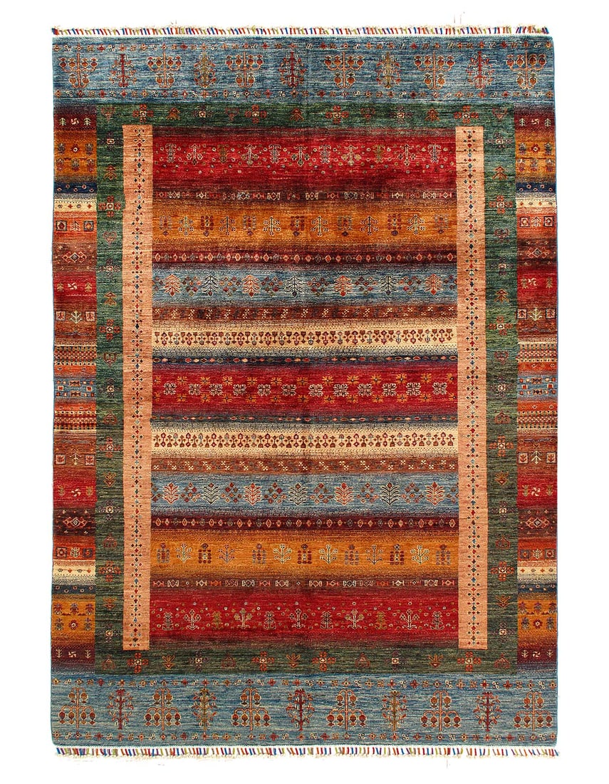 Fine Hand Knotted Kazak rug 6'9"X 9'6": Fine Hand Knotted Kazak rug 6'9"X 9'6" - NEW, Shiraz, Hand-Knotted, Lamb's Wool, 300 -D15063- 862.This item is part of our fine auction collection which includes many fine home accessories including