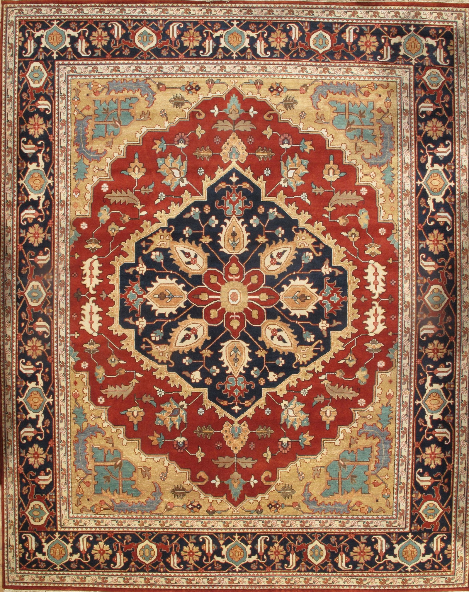 Rust Persian serapi design 12' X 15': Rust Persian serapi design 12' X 15' - New, Serapi, Hand-Knotted, Lamb's Wool, 300 -D05993- 862.This item is part of our fine auction collection which includes many fine home accessories including