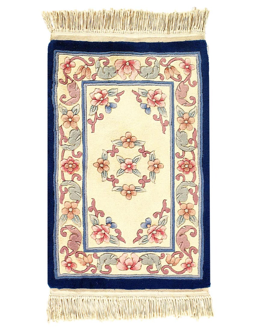 Beige Chines Peking Rug 2'X 3': Beige Chines Peking Rug 2'X 3' - CIRCA 1990, Peking, Hand-Knotted, Lamb's Wool, 300 -52258- 862.This item is part of our fine auction collection which includes many fine home accessories including