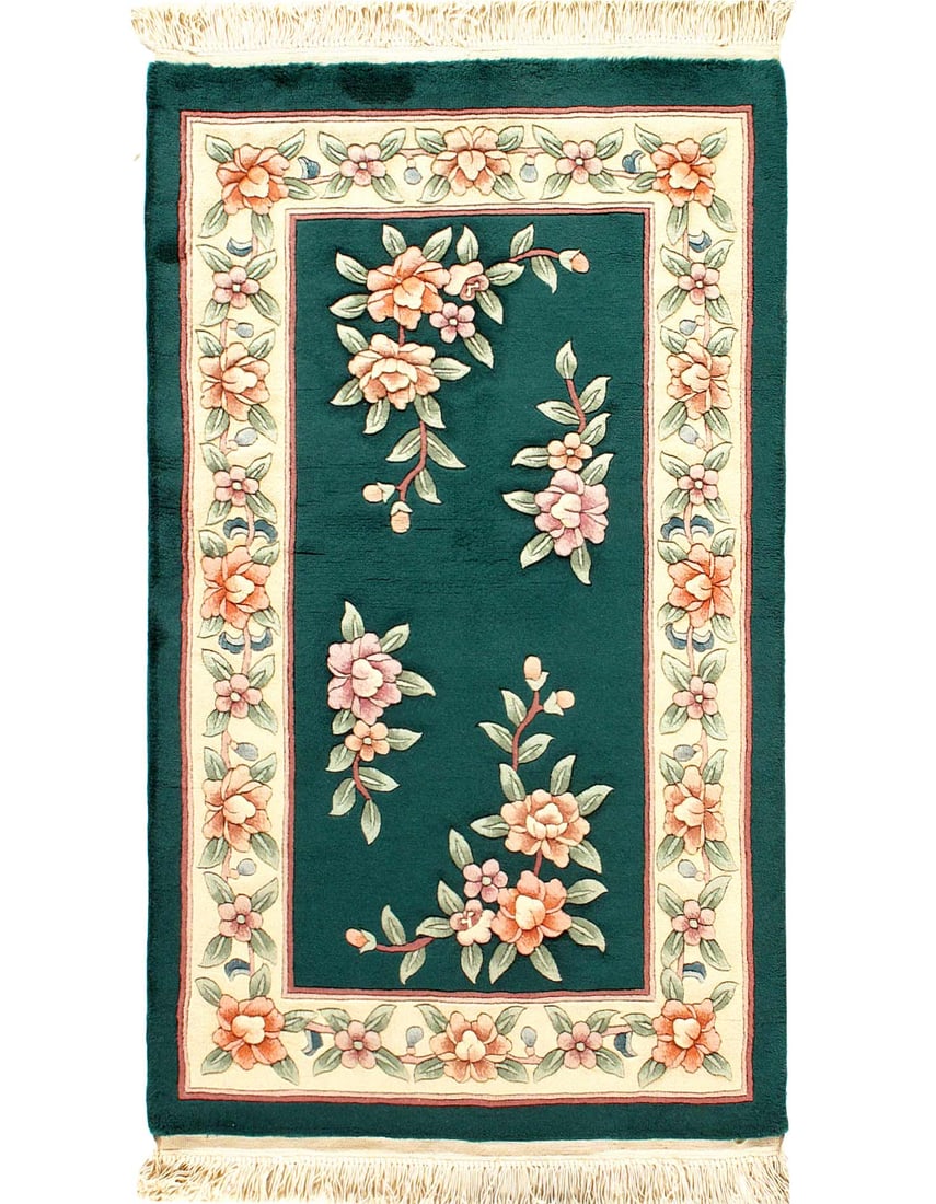 Green Chines Peking Rug 3'1"X 5'1": Green Chines Peking Rug 3'1"X 5'1" - NEW, Peking, Hand-Knotted, Lamb's Wool, 300 -15746- 862.This item is part of our fine auction collection which includes many fine home accessories including