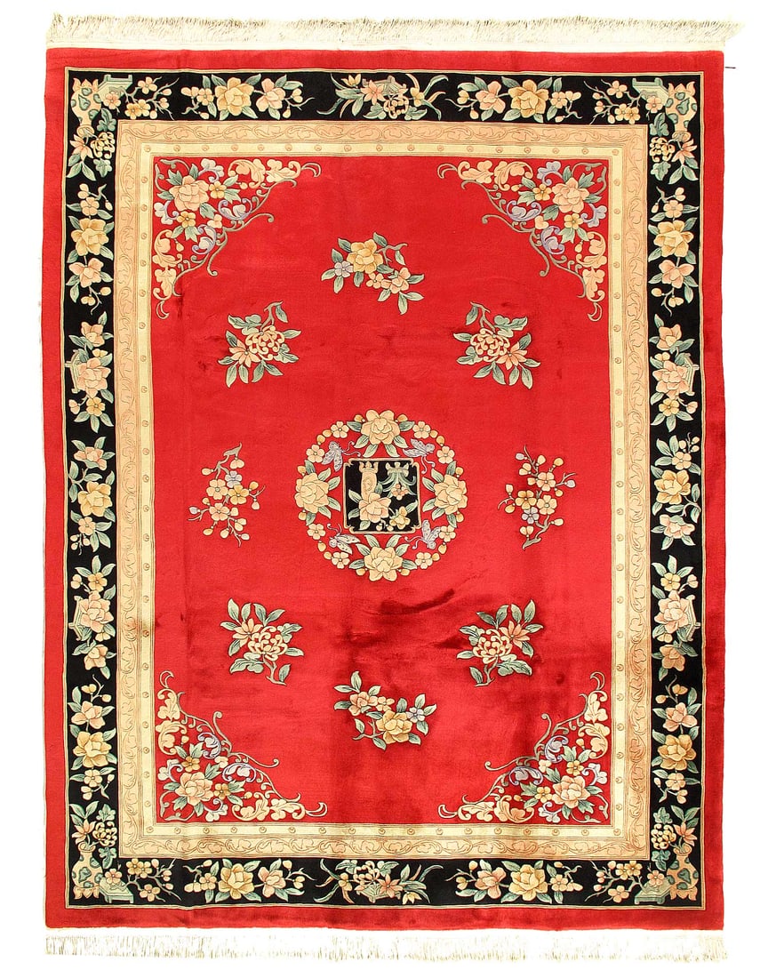 Red Chines peking 8'5"x 11'7": Red Chines peking 8'5"x 11'7" - CIRCA 1970, Peking, Hand-Knotted, Lamb's Wool, 300 -52001- 862.This item is part of our fine auction collection which includes many fine home accessories including anti