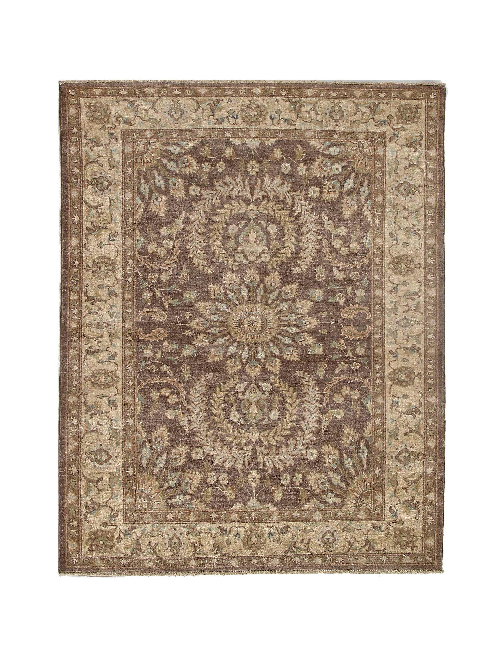 Light Brown Hand Knotted Oushak Design 5' X 6'7": Light Brown Hand Knotted Oushak Design 5' X 6'7" - New, Oushak, Hand-Knotted, Lamb's Wool, 300 -D09769- 862.This item is part of our fine auction collection which includes many fine home accessories