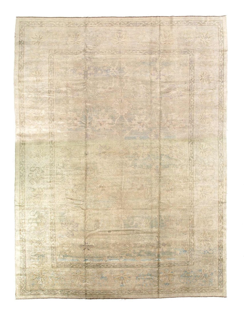 Beige Turkish Hand Knotted Oushak rug 12' x 16' (1 of 16)