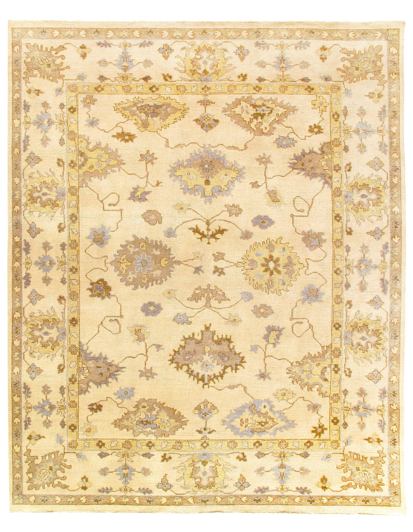 Ivory Fine Hand Knotted Oushak 8' X 10': Ivory Fine Hand Knotted Oushak 8' X 10' - New, Oushak, Hand-Knotted, Lamb's Wool, 300 -D10974- 862.This item is part of our fine auction collection which includes many fine home accessories including 