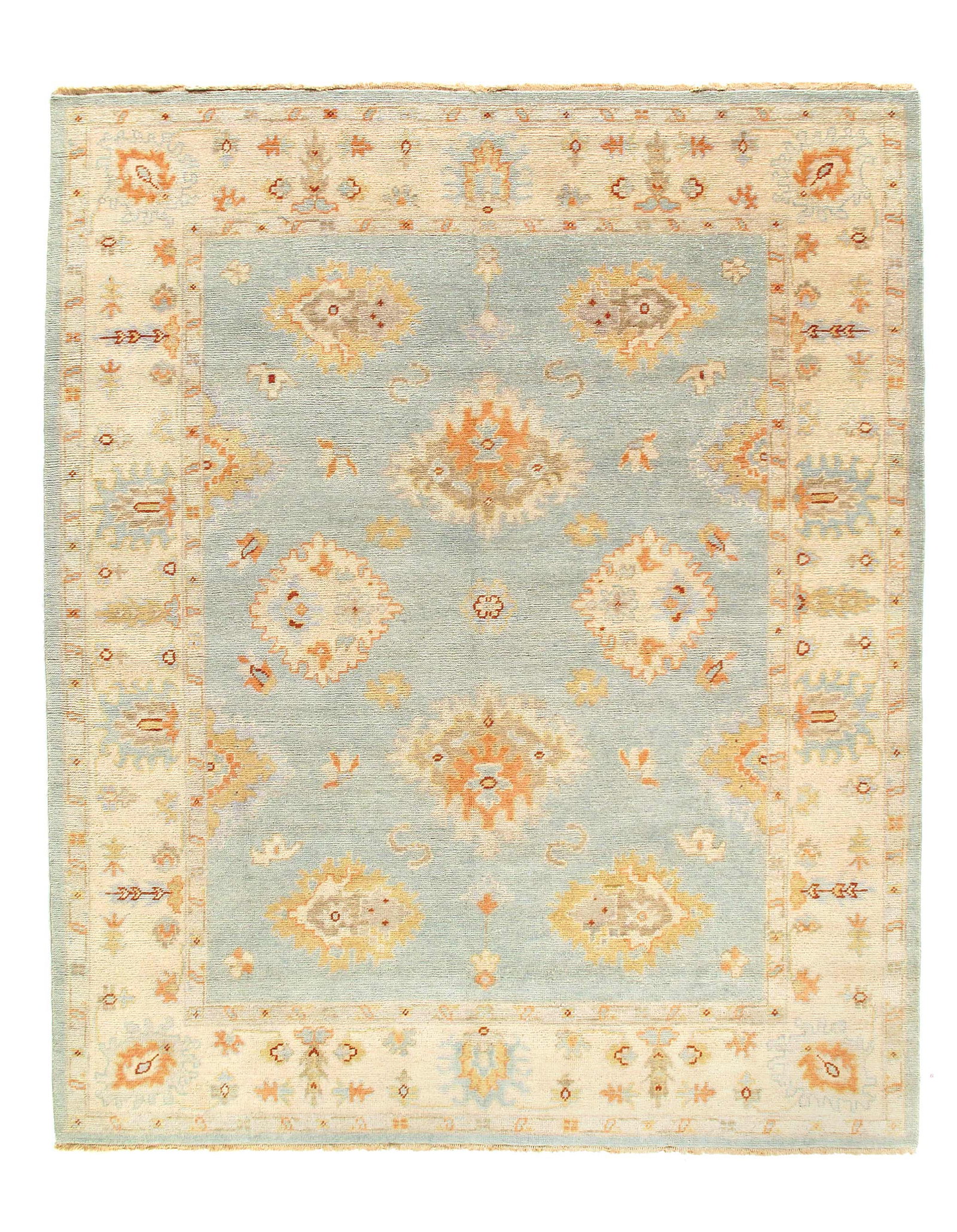 Light Blue Fine hand knotted Oushak rug 8'3'' X 9'11'' (1 of 4)