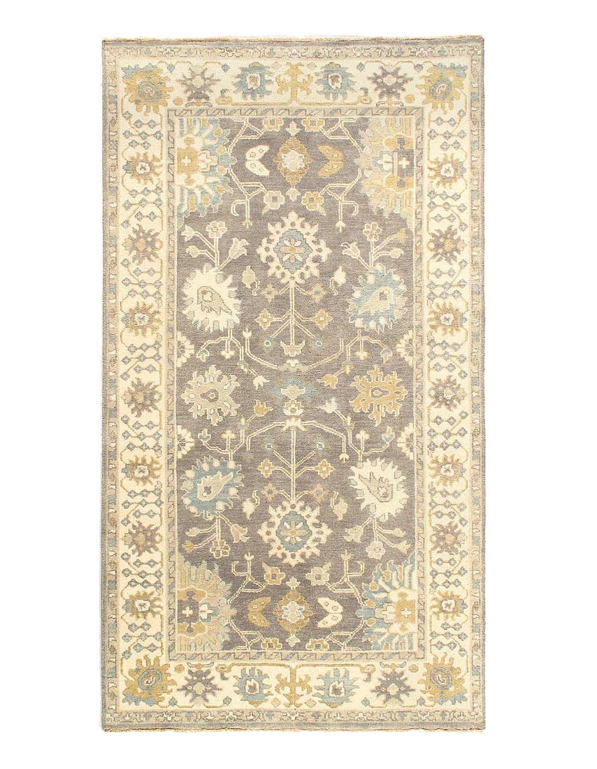 Gray Color Fine Hand knotted Oushak rug 5'4'' X 9'5'': Gray Color Fine Hand knotted Oushak rug 5'4'' X 9'5'' - New, Oushak, Hand-Knotted, Lamb's Wool, 300 -D14473- 862.This item is part of our fine auction collection which includes many fine home accessor