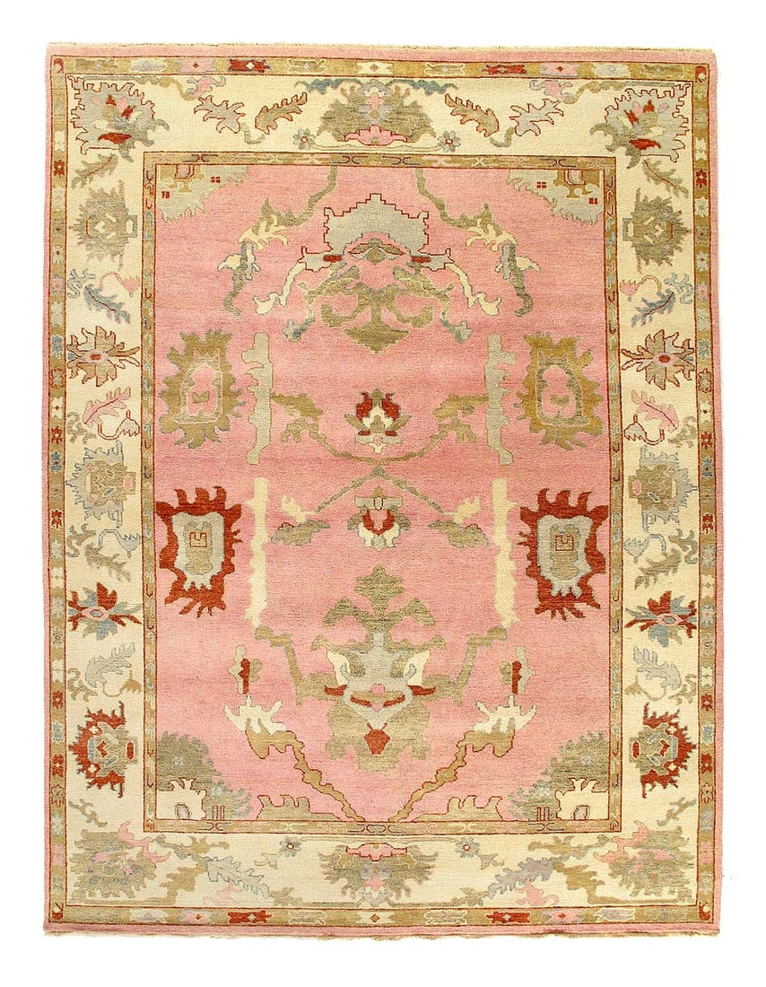 Pink Color Fine hand knotted Oushak rug 8'9'' X 12' (1 of 4)