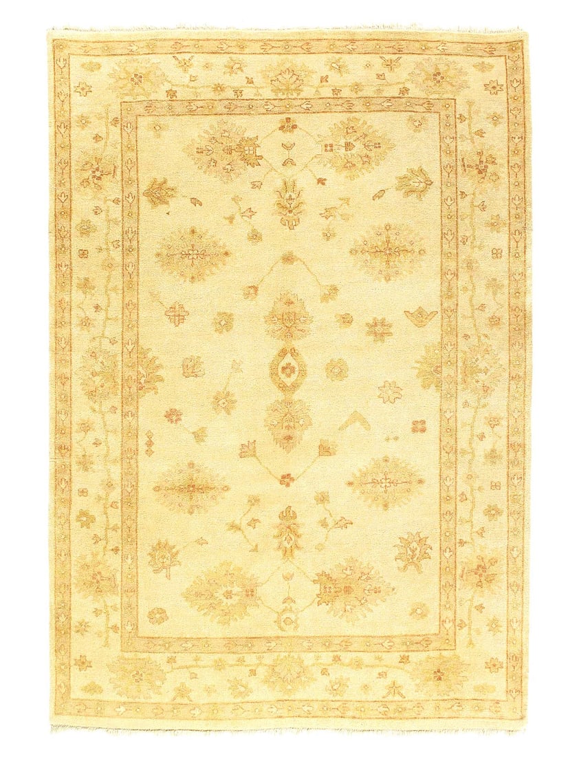 Fine Hand Knotted Oushak design 6'4'' x 9': Fine Hand Knotted Oushak design 6'4'' x 9' - New, Oushak, Hand-Knotted, Lamb's Wool, 300 -29605- 862.This item is part of our fine auction collection which includes many fine home accessories includin