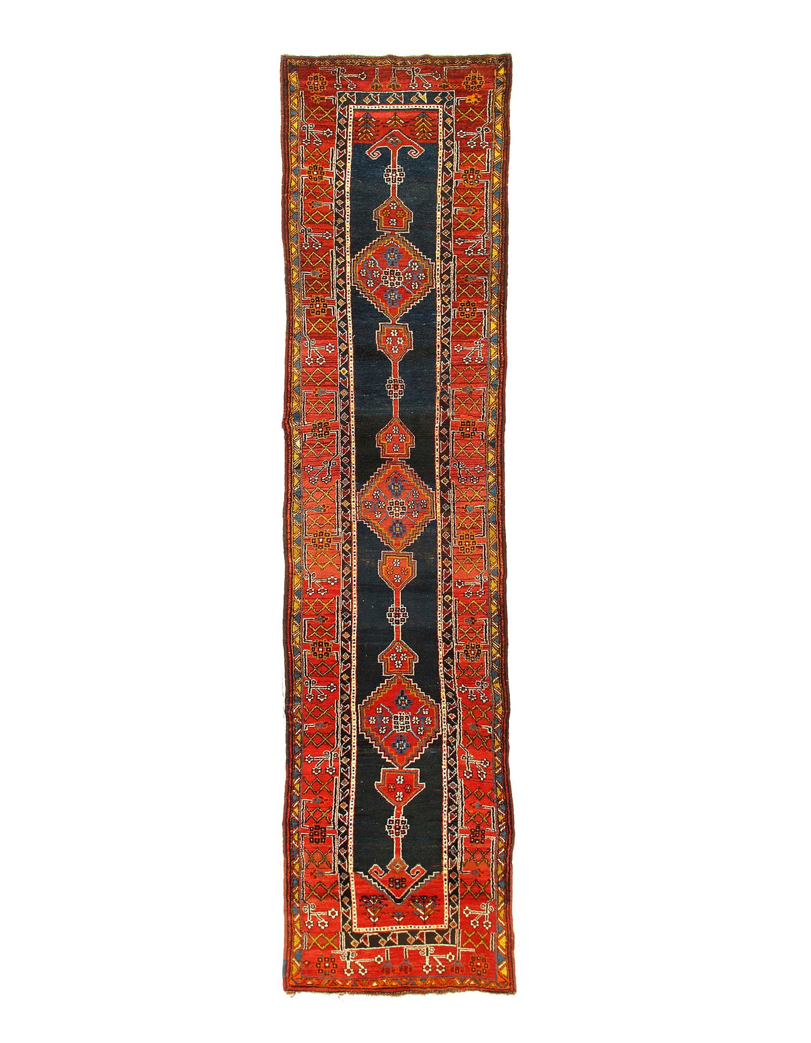 Navy Blue Persian Antique NW Runner 3'5'' X 15'3'' (1 of 3)