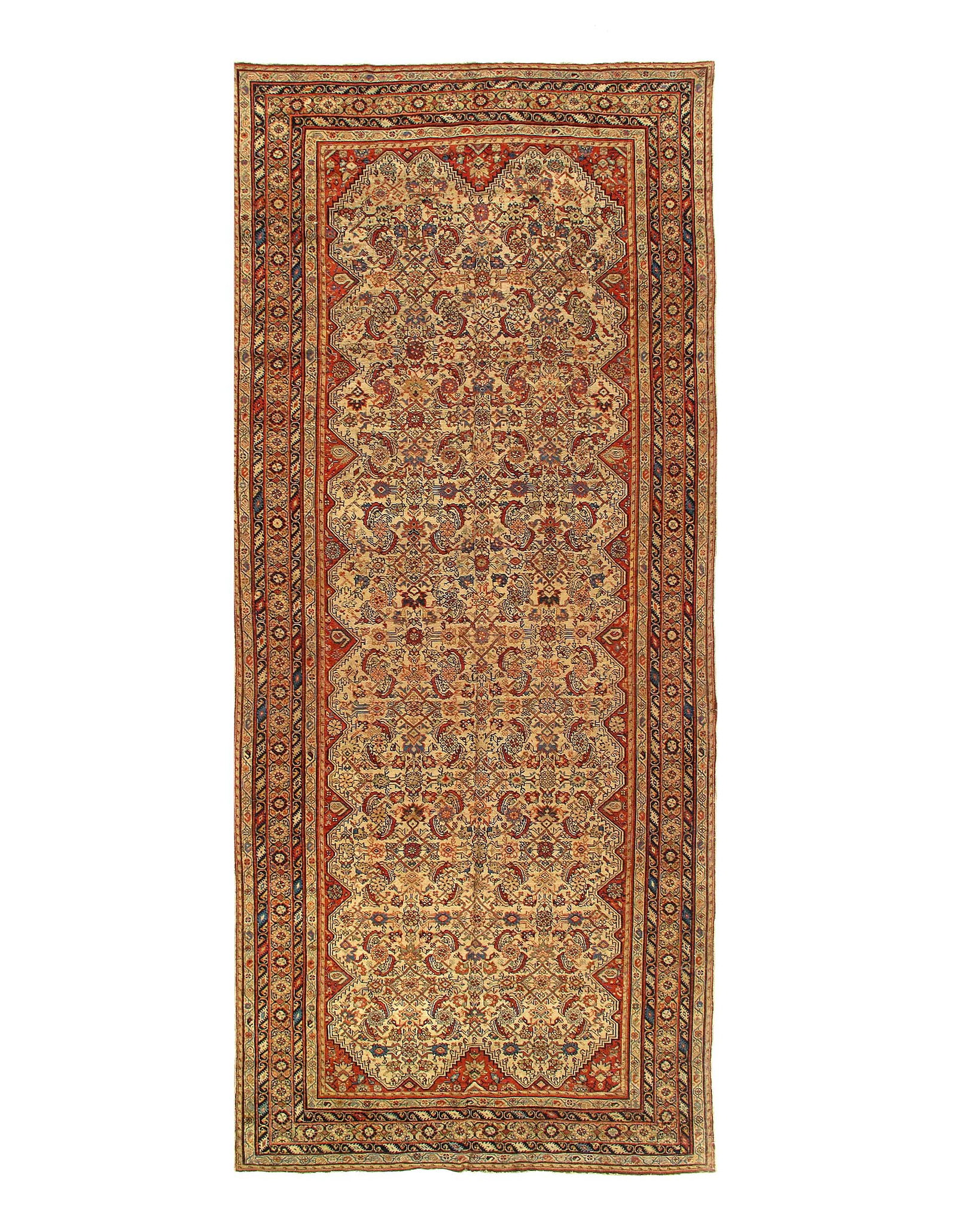 Beige Fine Antique NW Rug 5'6'' X 13': Beige Fine Antique NW Rug 5'6'' X 13' - Circa 1920, NorthWest, Hand-Knotted, Lamb's Wool, 300 -D05707- 862.This item is part of our fine auction collection which includes many fine home accessories in