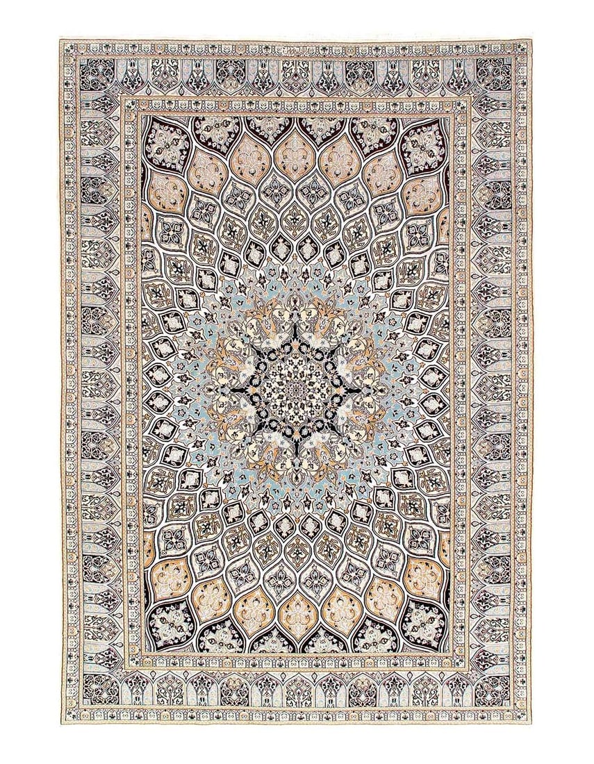 Fine Hand Knotted Persian silk & wool Nain 6'8'' X 10': Fine Hand Knotted Persian silk & wool Nain 6'8'' X 10' - New, Nain, Hand-Knotted, Wool & Silk, 300 -D10934- 862.This item is part of our fine auction collection which includes many fine home accessori