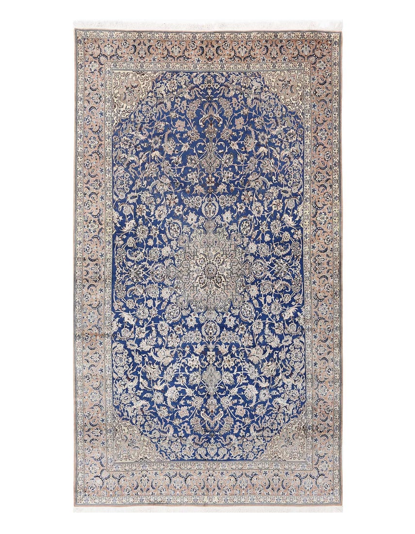 Navy blue color Hand knotted Persian Nain rug 8'1'' X 15' (1 of 3)