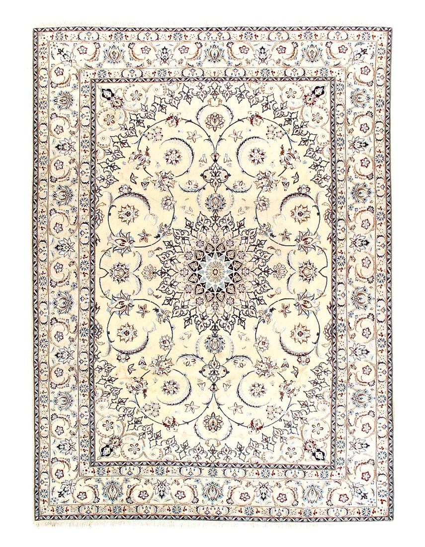 Fine Hand Knotted Silk & wool Nain 8'2"X11'5": Fine Hand Knotted Silk & wool Nain 8'2"X11'5" - CIRCA 2010, Nain, Hand-Knotted, Wool & Silk, 300 -D13313A- 862.This item is part of our fine auction collection which includes many fine home accessorie
