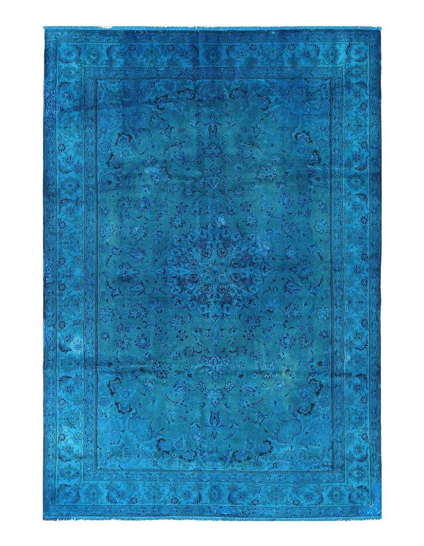 Handmade Over dyed Persian Tabriz rug 6'3'X 9'4" (1 of 4)