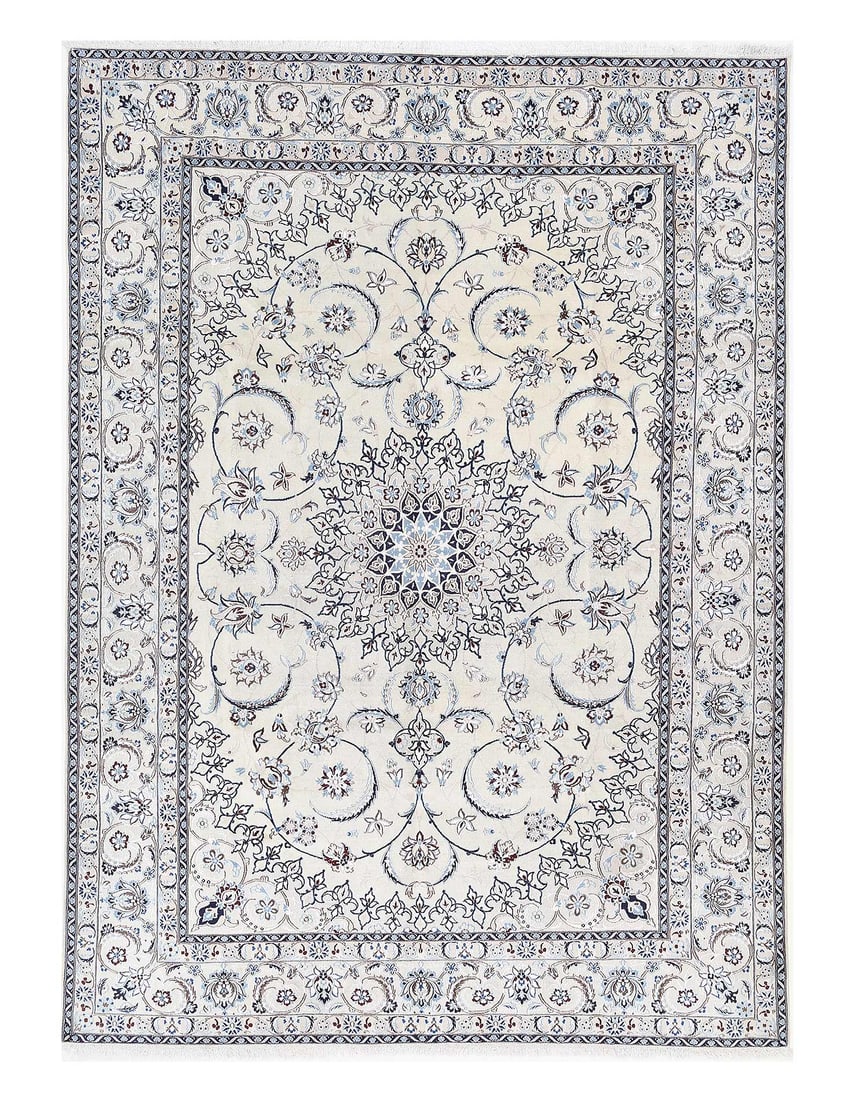 Fine Persian Nain 6-Lines Lamb's Wool & Silk Rug 11'2"X 17'11": Fine Persian Nain 6-Lines Lamb's Wool & Silk Rug 11'2"X 17'11" - CIRCA 2010, Nain, Hand-Knotted, Wool & Silk, 300 -D13607- 862.This item is part of our fine auction collection which includes many fine