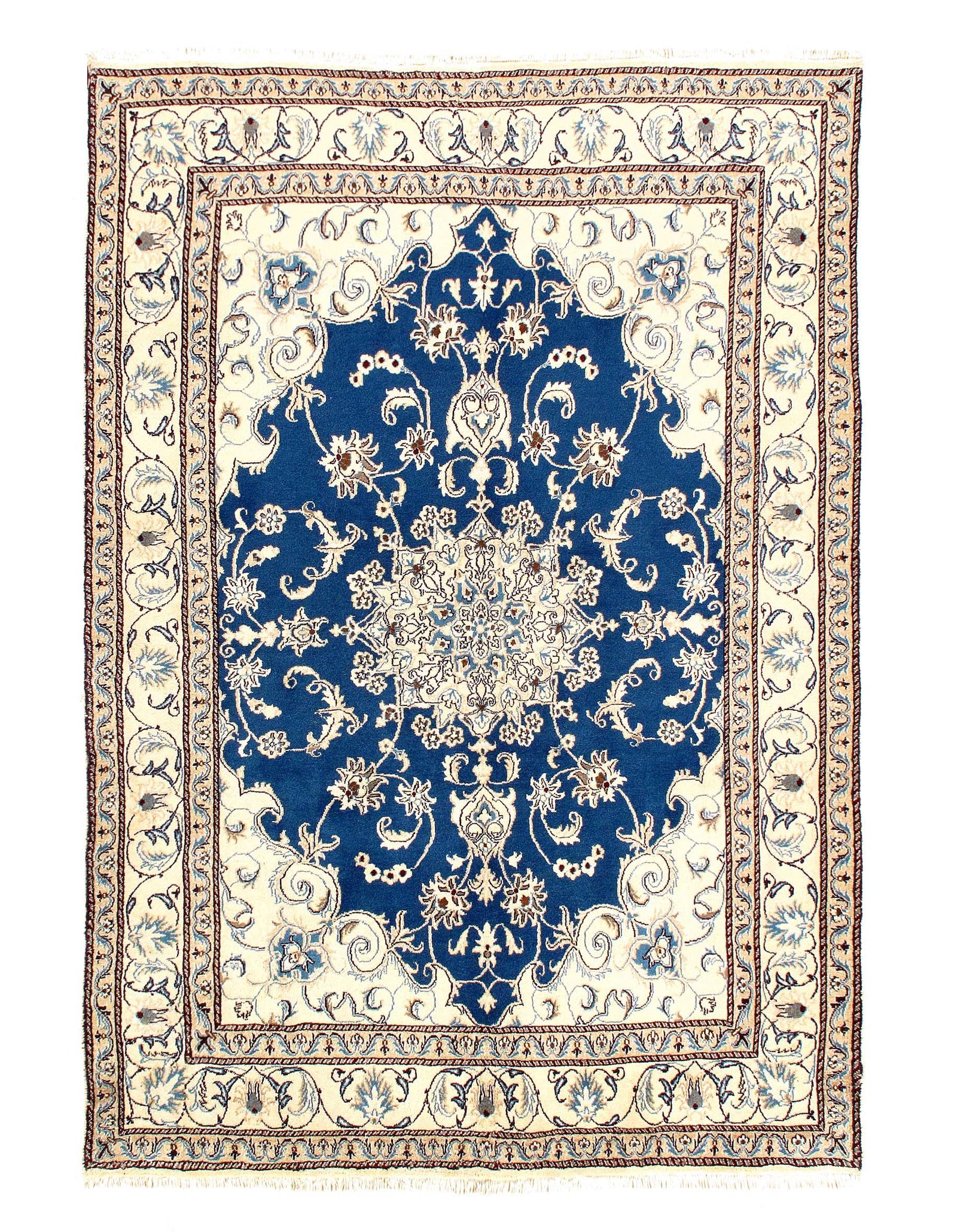 Fine Hand Knotted Persian Nain 5'3'' X 7'9'' (1 of 3)