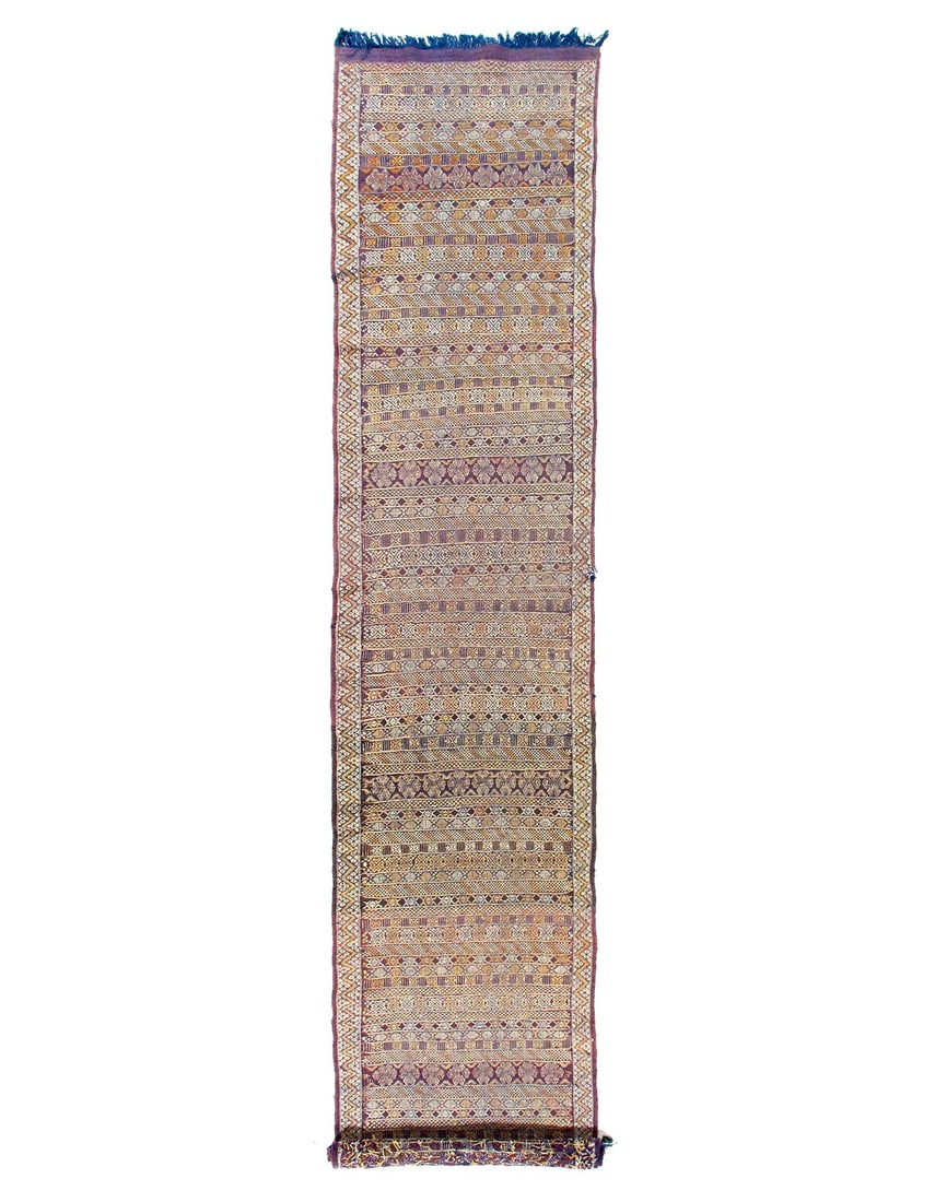 Fine Hand Knotted Flat Weave Moroccan 2'11"X 14' (1 of 3)