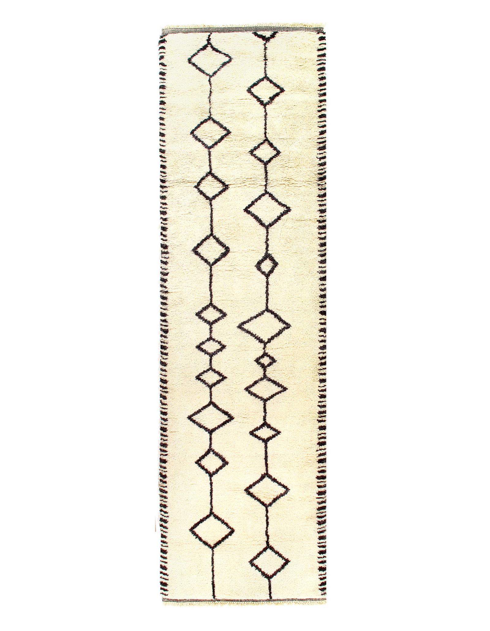 21st Century Genuine Fine Moroccan Hand-Knotted Runner - 3'4" x 11'10" (1 of 10)