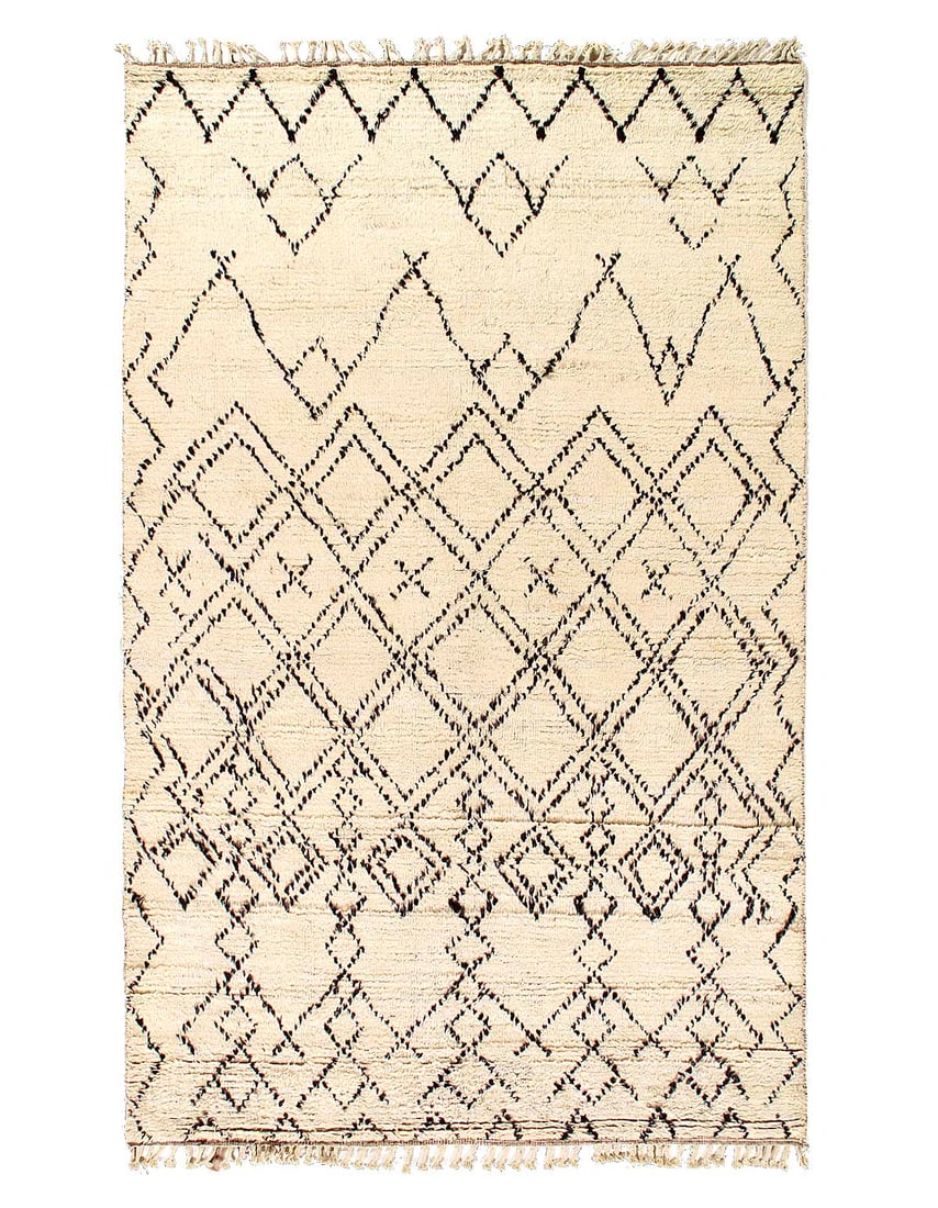 Ivory color Hand knotted Moroccan rug 6'x 9'3" (1 of 3)