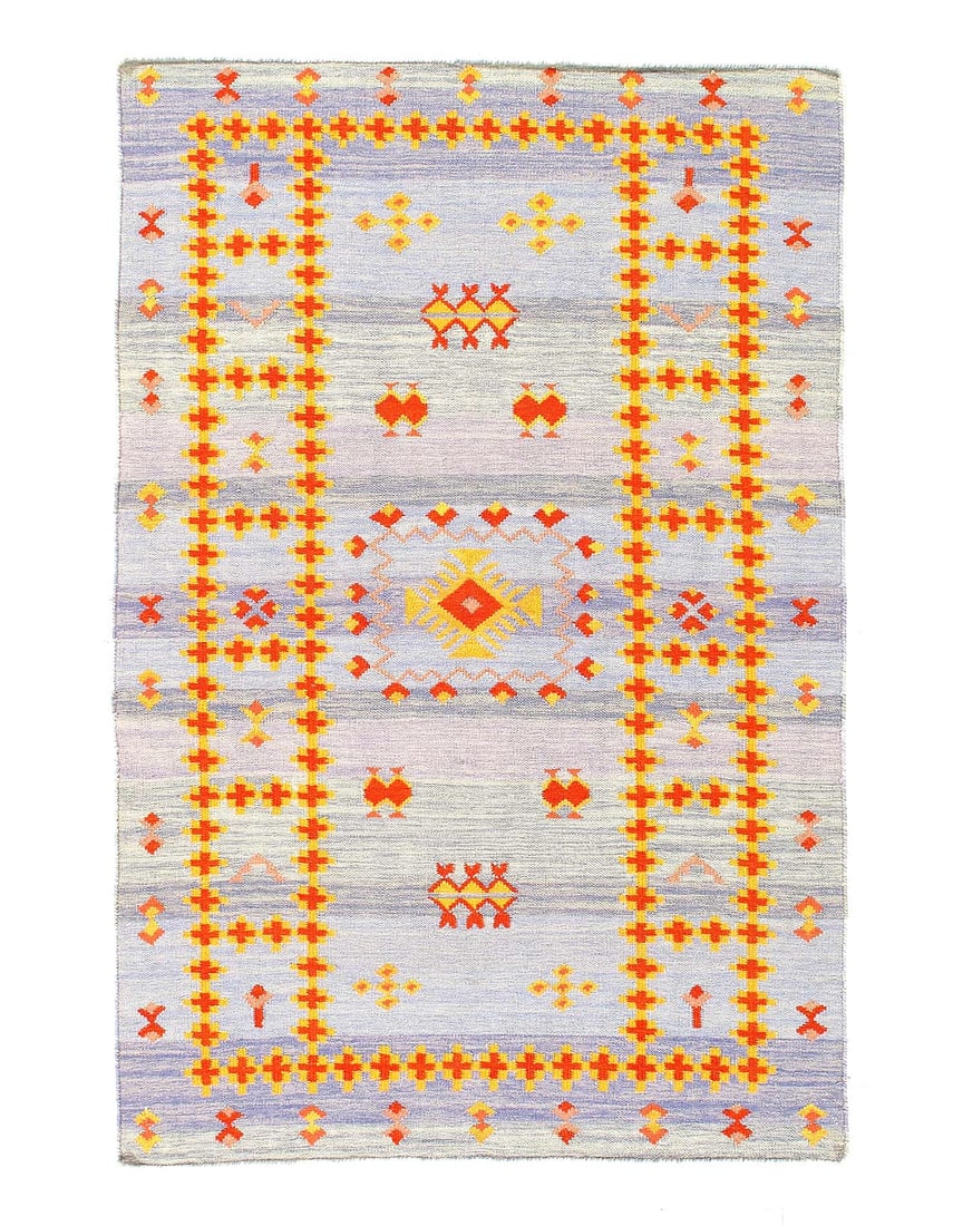 Fine Hand Knotted Flat Weave Moroccan rug 3'X 5' (1 of 4)