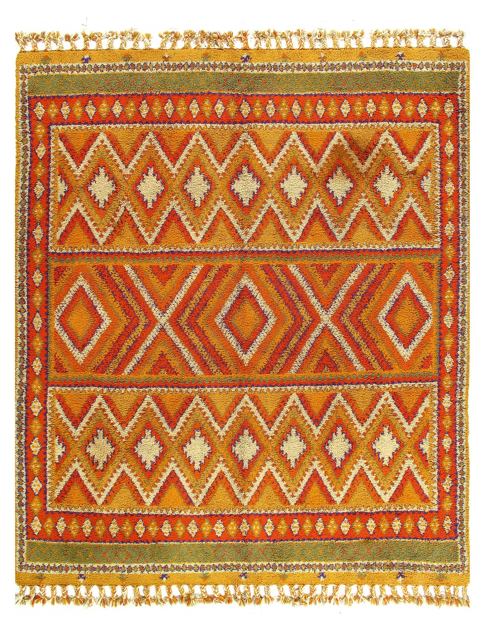 Multi Color Fine Hand Knotted Moroccon Rug 9'11'' X 11'7'' (1 of 8)