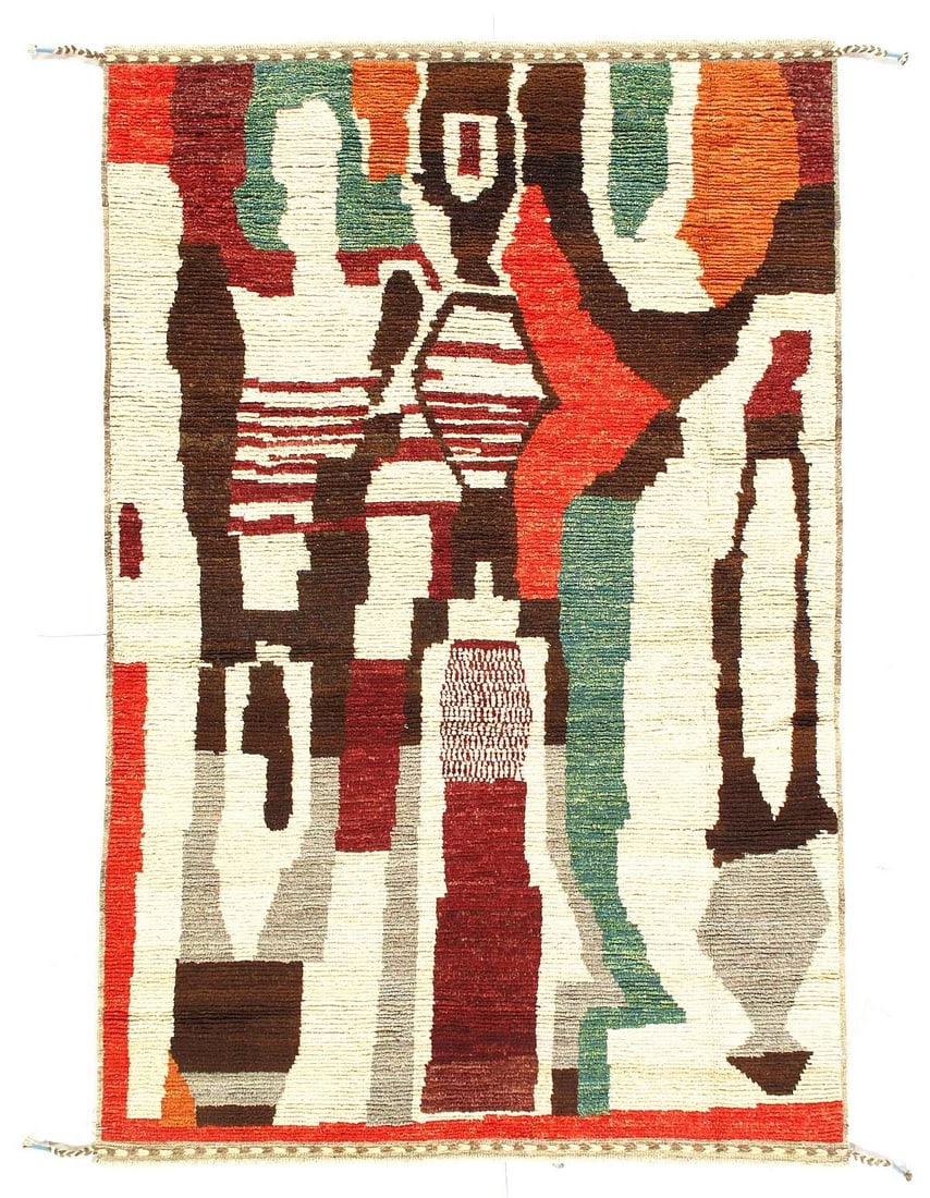 Multi Color fine Hand knotted Moroccan rug 5'3'' X 7'5'' (1 of 8)