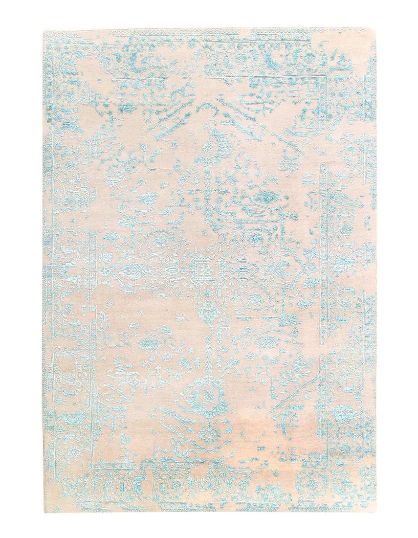 Fine Hand Knotted Modern Rug 6' X 8'11'': Fine Hand Knotted Modern Rug 6' X 8'11'' - New, Modern, Hand-Knotted, Wool & Bamboo Silk, 300 -D12493- 862.This item is part of our fine auction collection which includes many fine home accessories in