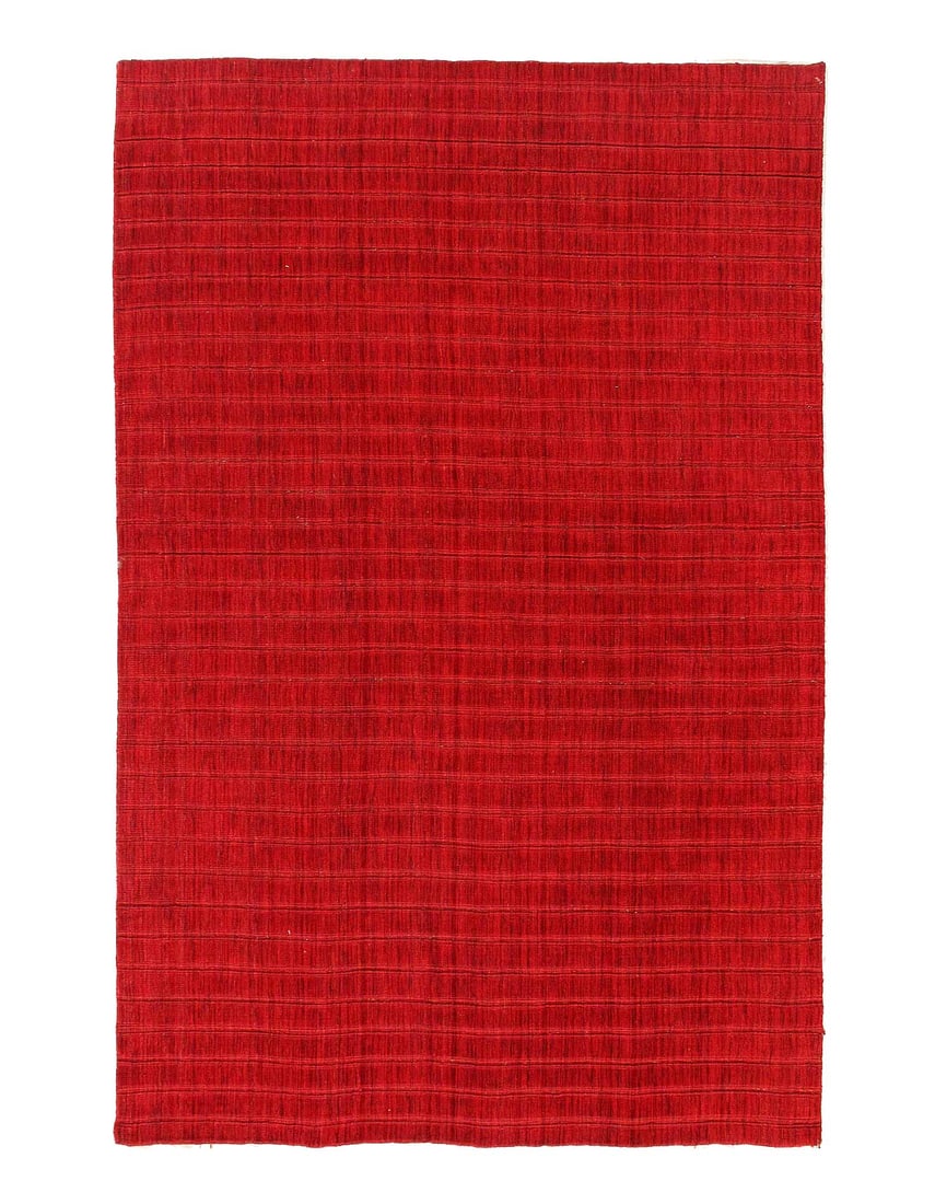 Red Hand Loomed Modern Rug 5'6"x 8'8": Red Hand Loomed Modern Rug 5'6"x 8'8" - NEW, Modern, Hand-Loomed, Lamb's Wool, 300 -d03885- 862.This item is part of our fine auction collection which includes many fine home accessories including ant
