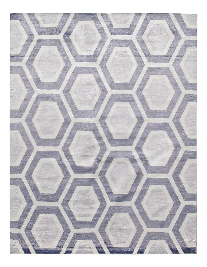 Light Blue Modern Bamboo silk 8'X 10' (1 of 4)