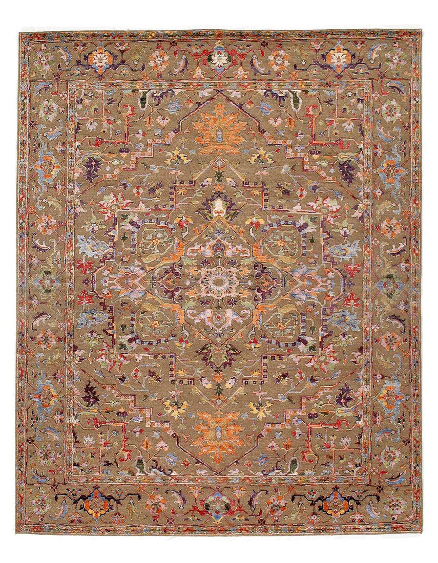 Tan Modern Wool & Bamboo Silk 8' X 10': Tan Modern Wool & Bamboo Silk 8' X 10' - New, Modern, Hand-Knotted, Wool & Bamboo Silk, 300 -D08873- 862.This item is part of our fine auction collection which includes many fine home accessories incl
