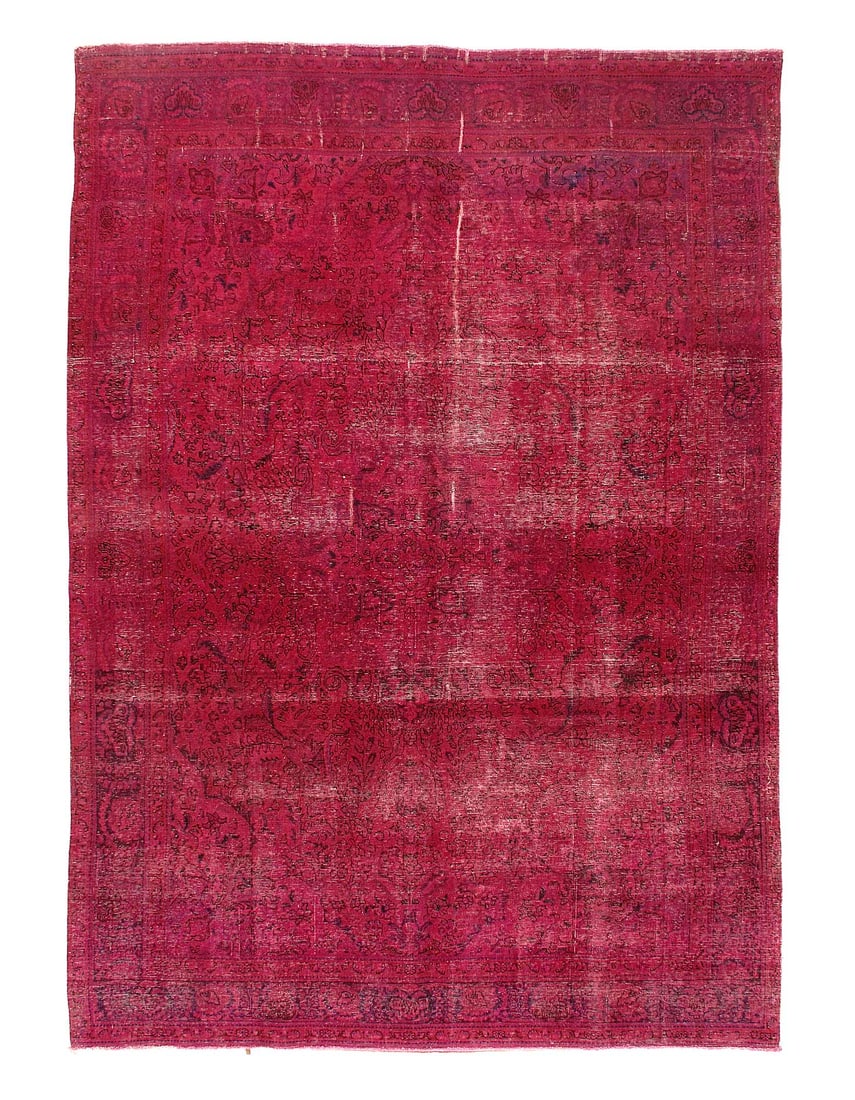 Purple Vintage Modern Over-Dyed 8'x12': Purple Vintage Modern Over-Dyed 8'x12' - circa 1920, Modern, Hand-Knotted, Lamb's Wool, 300 -D10056- 862.This item is part of our fine auction collection which includes many fine home accessories incl