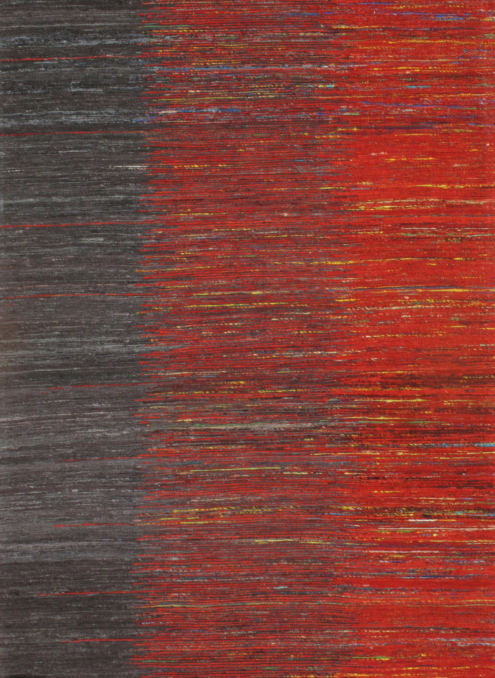 Red Flat-weave Tufted Sari Silk 5' X 8': Red Flat-weave Tufted Sari Silk 5' X 8' - New, Modern, Hand-Knotted, V. Silk, 300 -D06566- 862.This item is part of our fine auction collection which includes many fine home accessories including anti