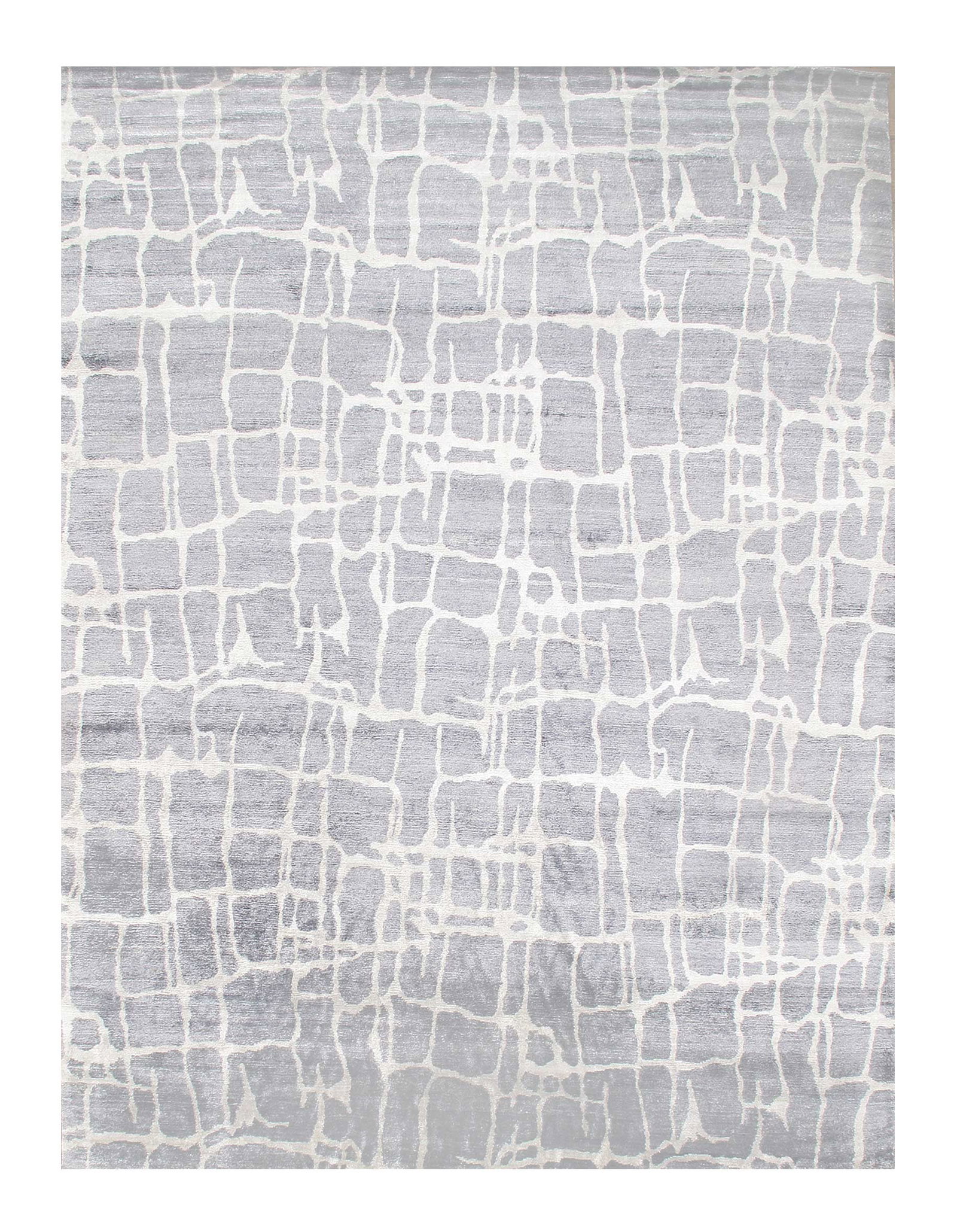 Gray Color Fine Hand Knotted Modern Rug 9' X 12'2'': Gray Color Fine Hand Knotted Modern Rug 9' X 12'2'' - New, Modern, Hand-Knotted, V. Silk, 300 -D05737- 862.This item is part of our fine auction collection which includes many fine home accessories in