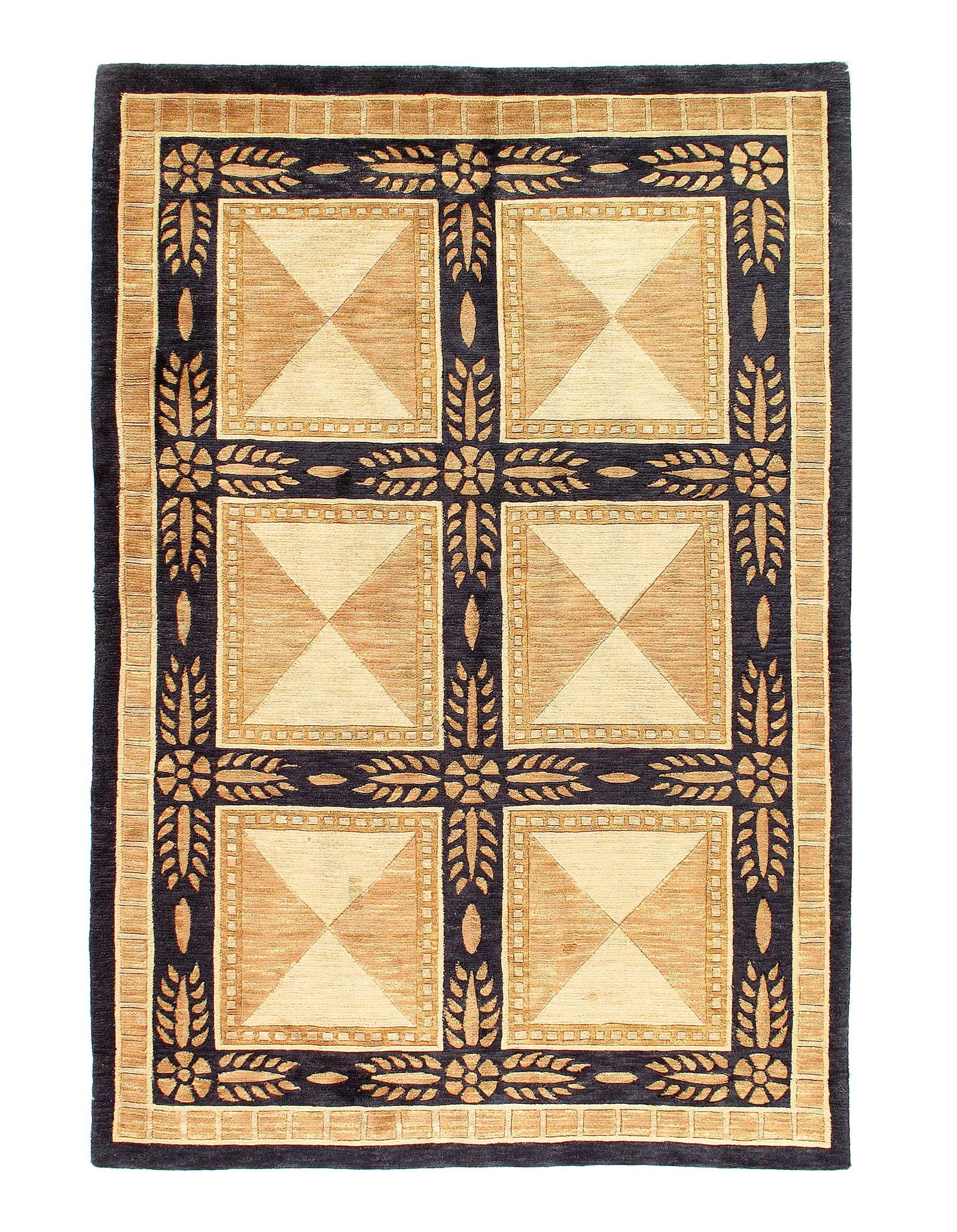 Modern Genuine Nepal Rug 6' X 9': Modern Genuine Nepal Rug 6' X 9' - New, Modern, Hand-Knotted, Lamb's Wool, 300 -24569- 862.This item is part of our fine auction collection which includes many fine home accessories including antique 