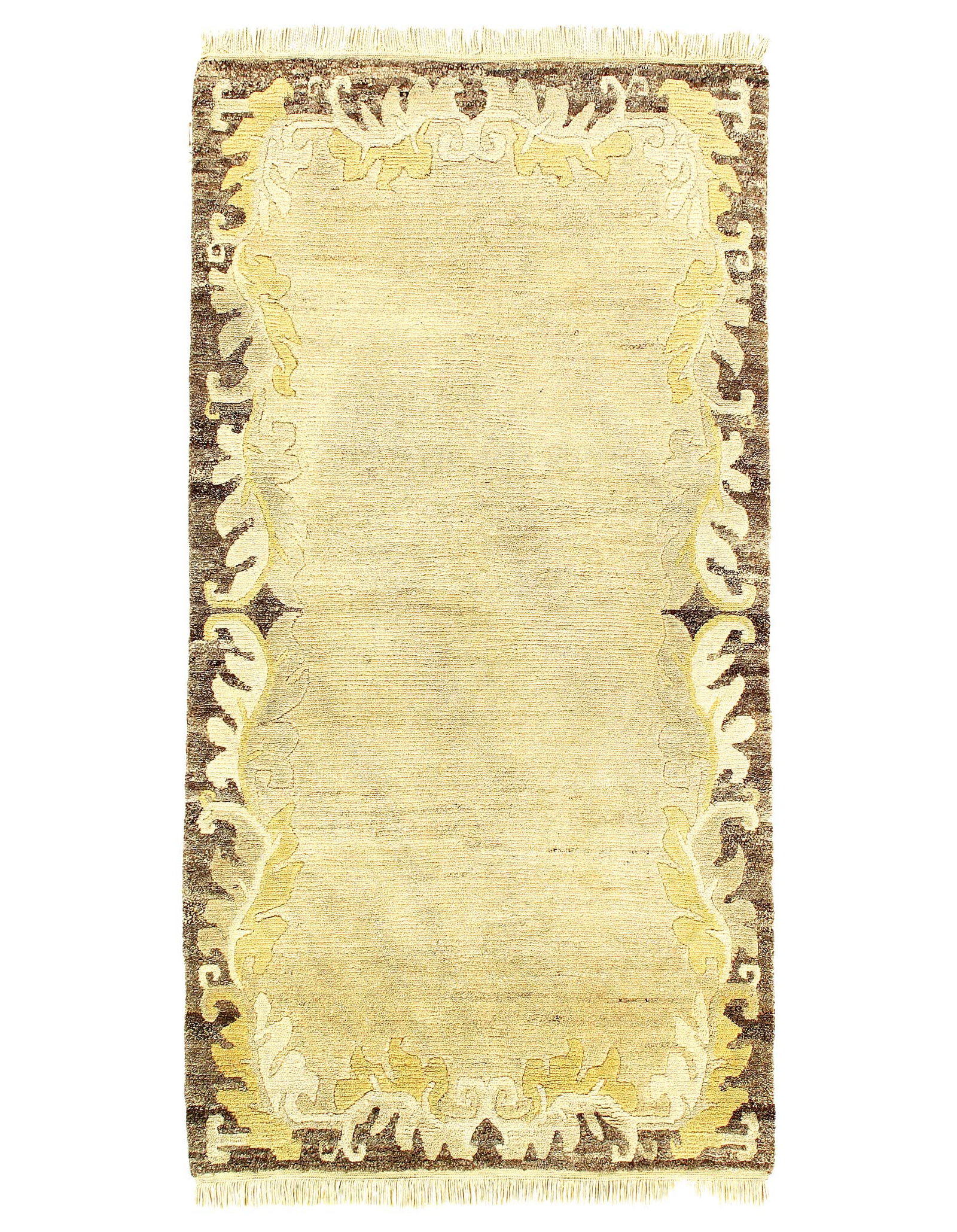 Ivory Fine Hand Knotted Tibetan rug 3' X 5'11'': Ivory Fine Hand Knotted Tibetan rug 3' X 5'11'' - New, Modern, Hand-Knotted, Lamb's Wool, 300 -209- 862.This item is part of our fine auction collection which includes many fine home accessories inclu