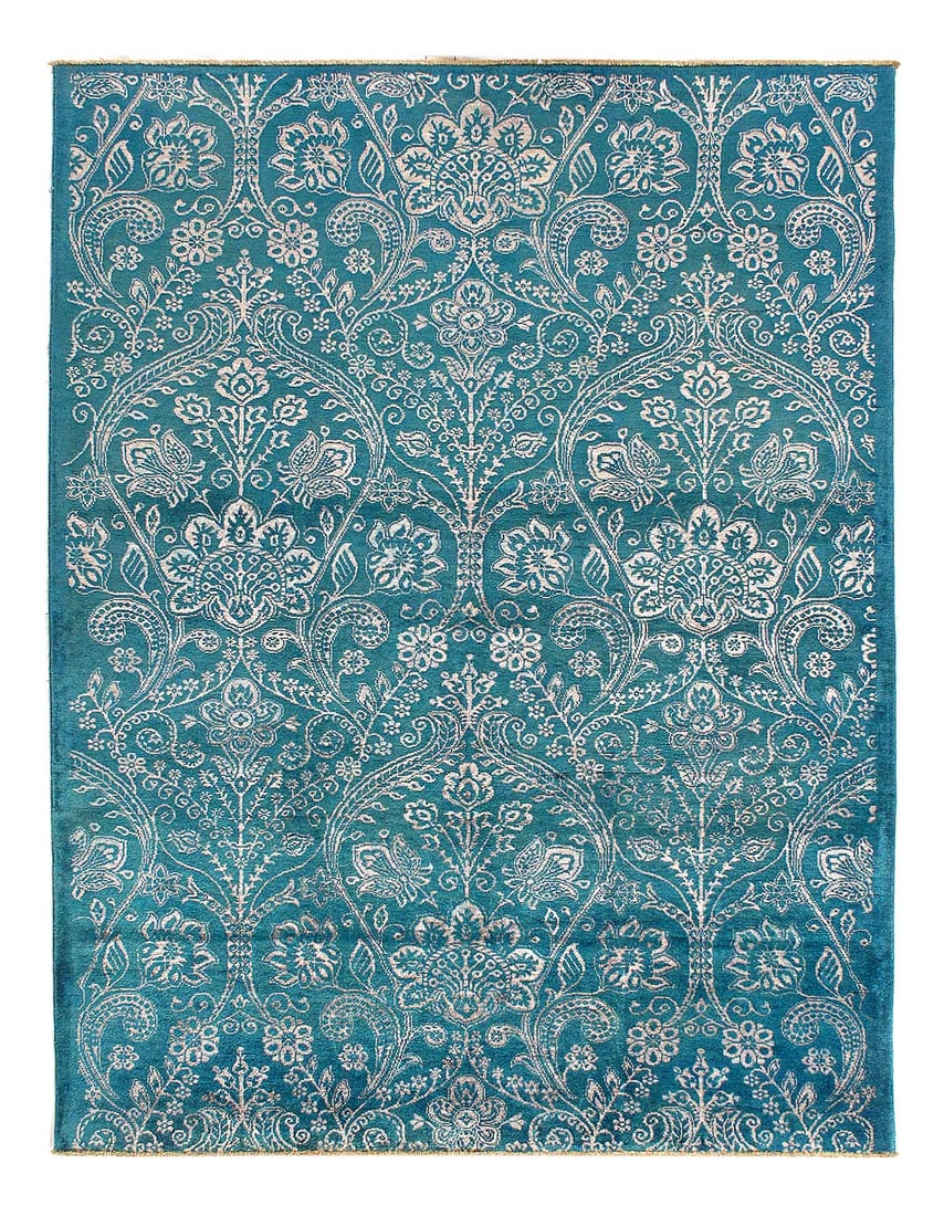 Fine Hand knotted Modern Rug size 5'9'' X 7'7'': Fine Hand knotted Modern Rug size 5'9'' X 7'7'' - New, Modern, Hand-Knotted, Wool & Silk, 300 -D14186- 862.This item is part of our fine auction collection which includes many fine home accessories in